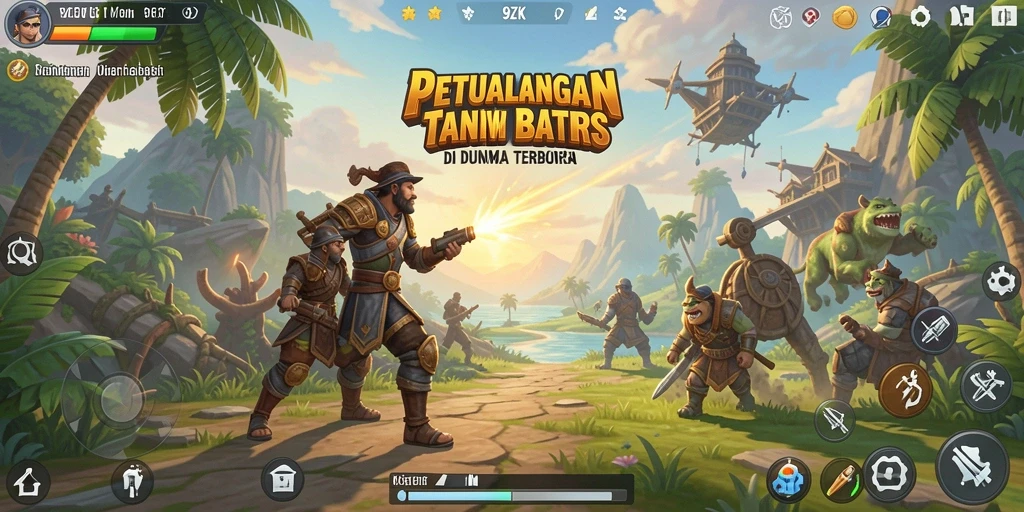 Tangkapan layar menunjukkan pemain menjelajahi dunia terbuka 9ZK yang memukau.