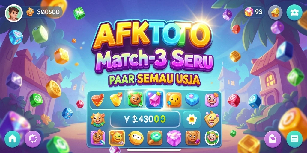 Screenshot AFKTOTO yang menampilkan gameplay Match-3 yang seru.
