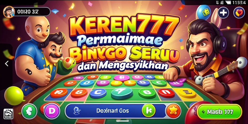 Tampilan gameplay KEREN777 dengan aksi Bingo yang seru.