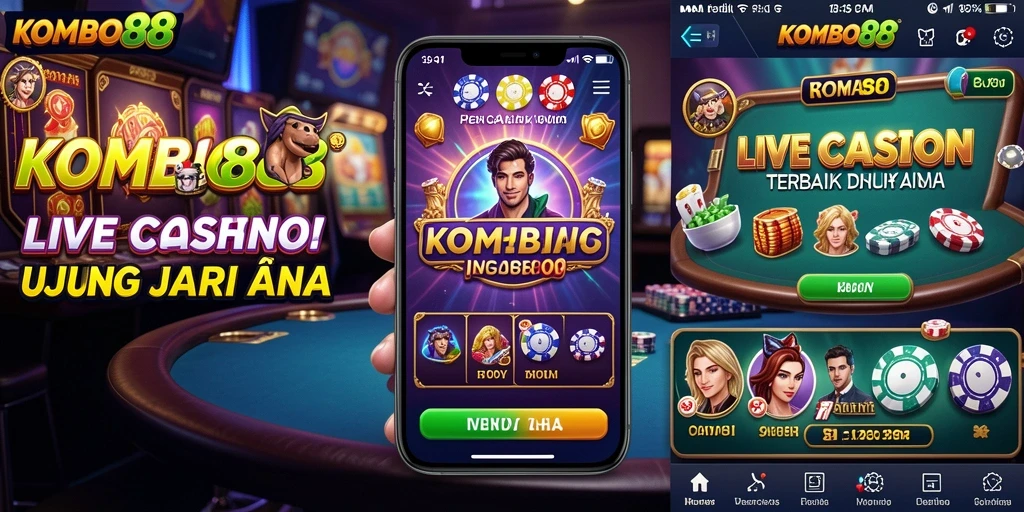 Screenshot gameplay Live Casino KOMBO88 menampilkan dealer langsung dan suasana permainan yang seru.