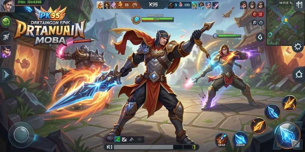 Screenshot gameplay menunjukkan aksi pertempuran seru di PK95.