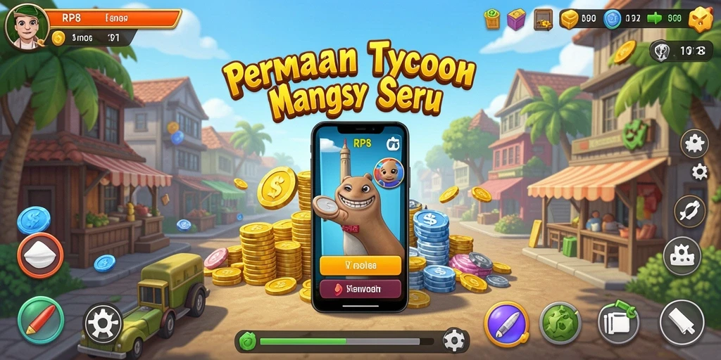 Tampilan gameplay RP8 yang menampilkan simulasi bisnis yang mendalam.
