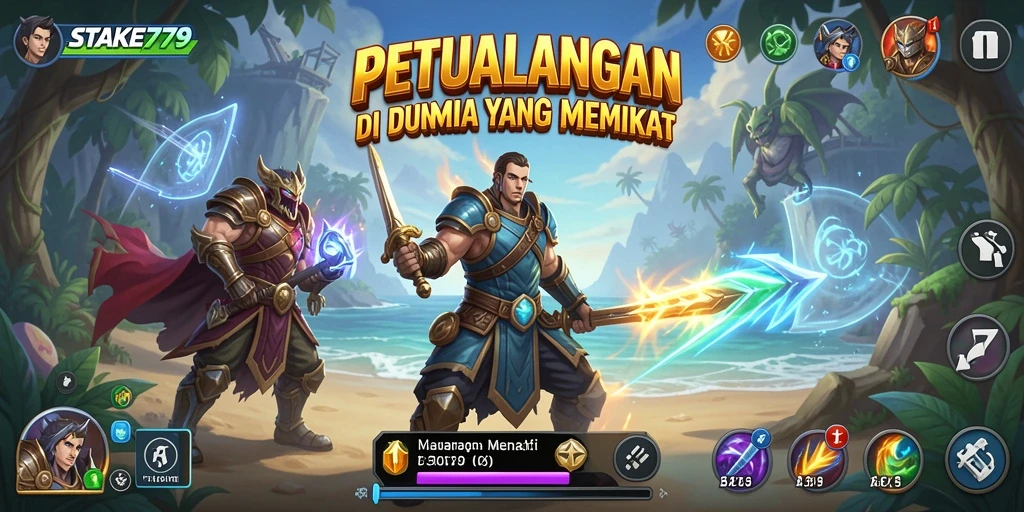 Tampilan gameplay petualangan yang penuh aksi dan eksplorasi.