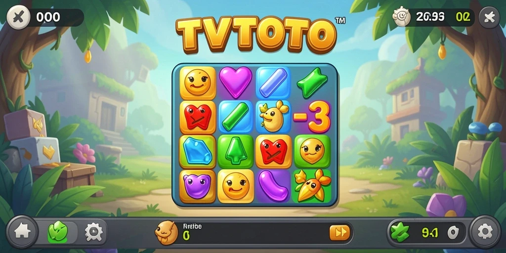 Screenshot gameplay TVTOTO yang seru dan penuh warna.